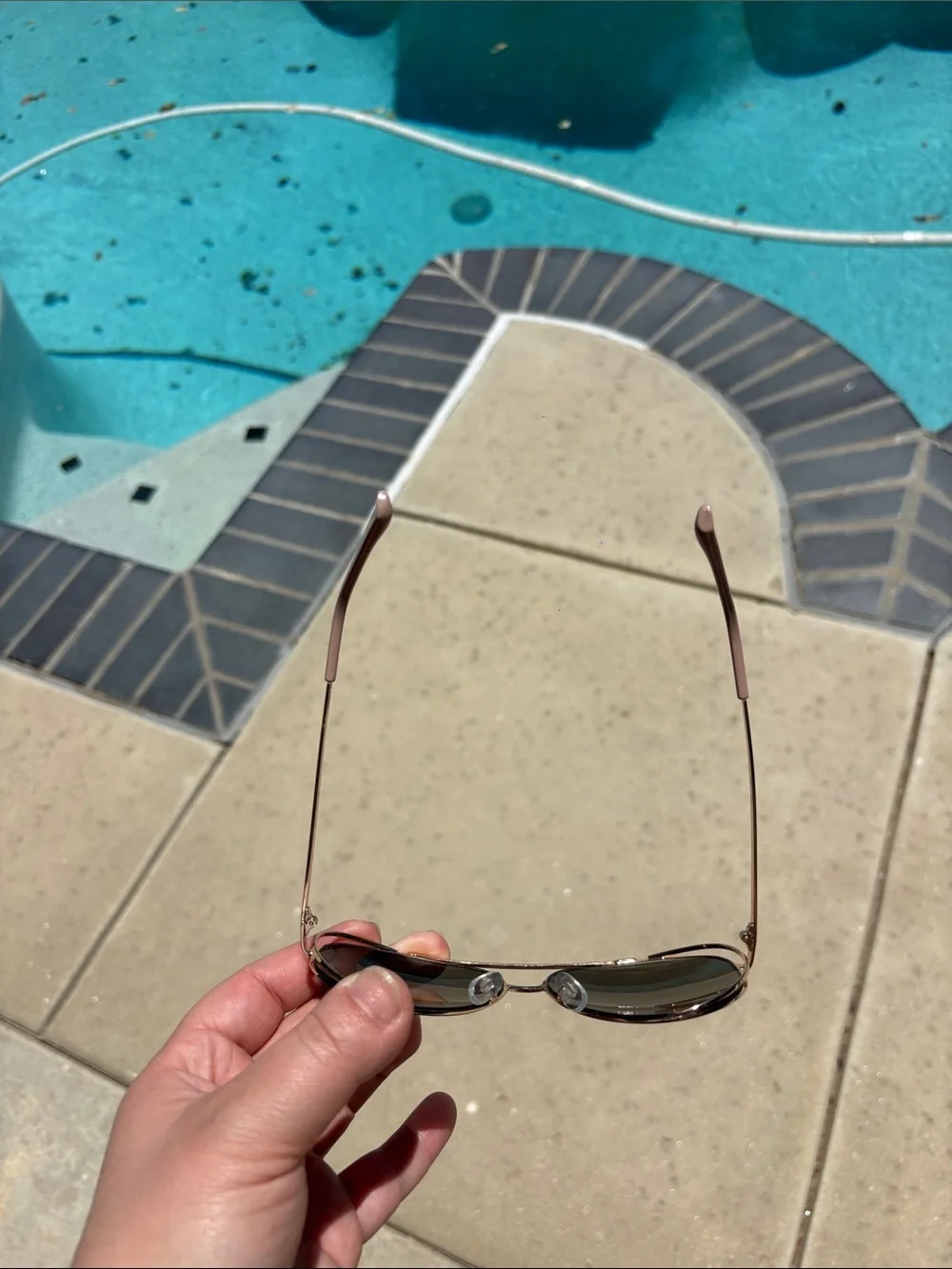 libby. edelman Gold Aviator Sunglasses with Brown Lenses